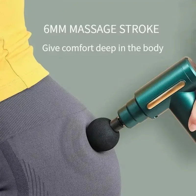 Pistola Massageadora Muscular Profissional – 30 Velocidades, 6 Cabeças de Massagem e Tela LED